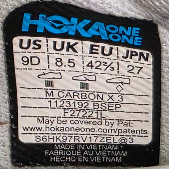 HOKA Carbon X 3 Performance Running Shoes size 9 - Picture 13 of 13